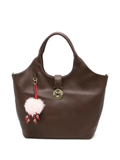 Love Moschino Logo-plaque Pompom-charm Tote Bag In Pink