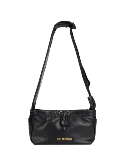 Love Moschino Logo-plaque Shoulder Bag In Black