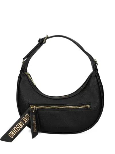 Love Moschino Logo-plaque Shoulder Bag In Black
