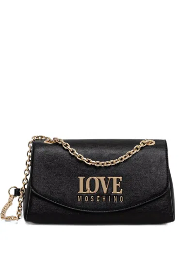 Love Moschino Logo-plaque Shoulder Bag In Brown