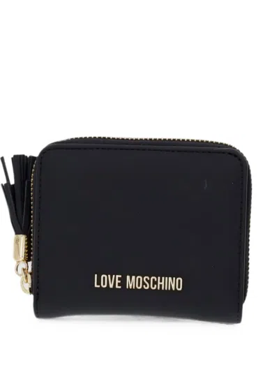 Love Moschino Logo-plaque Tassel-detail Wallet In Black