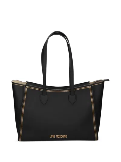 Love Moschino Logo-plaque Tote Bag In Black