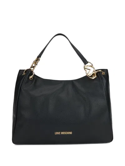 Love Moschino Logo-plaque Tote Bag In Black