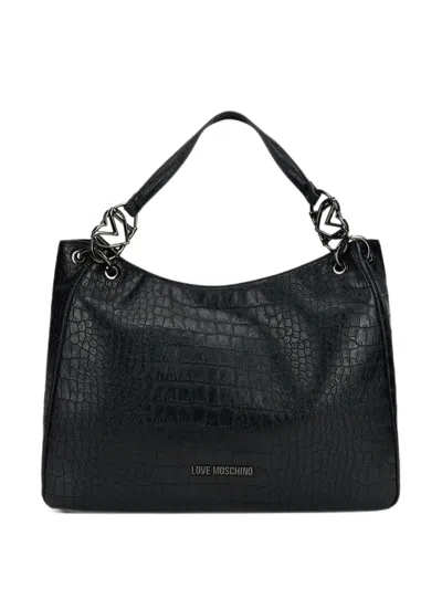 Love Moschino Logo-plaque Tote Bag In Black