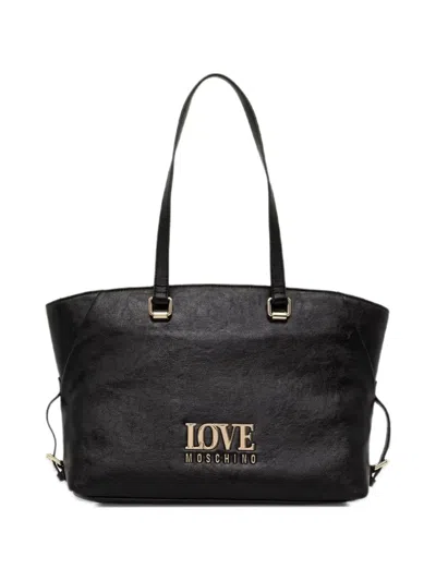 Love Moschino Logo-plaque Tote Bag In Black