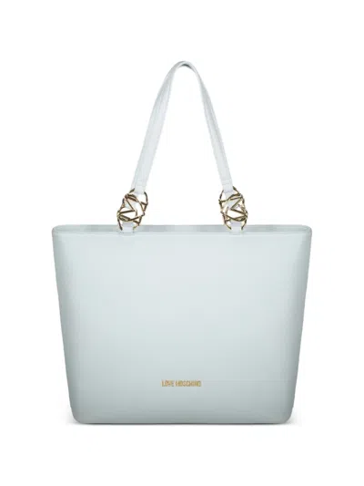 Love Moschino Logo-plaque Tote Bag In Blue