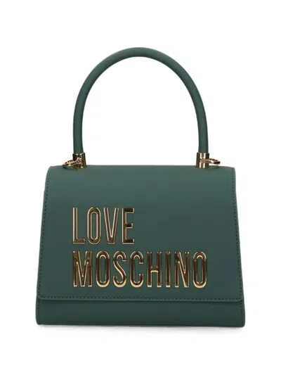 Love Moschino Logo-plaque Tote Bag In Green