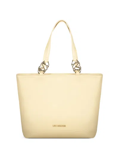 Love Moschino Logo-plaque Tote Bag In Neutral