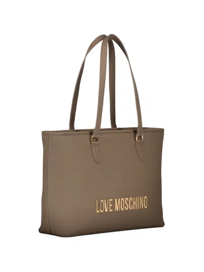 Love Moschino Logo-plaque Tote Bag In Brown