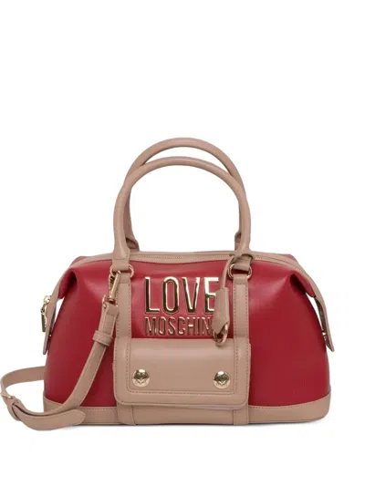 Love Moschino Logo-plaque Tote Bag In Red