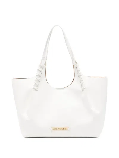 Love Moschino Logo-plaque Tote Bag In White