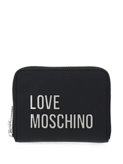 Love Moschino Logo-plaque Zip Wallet In Black