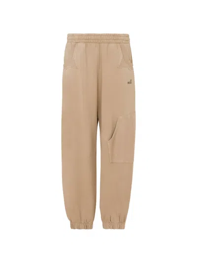 Love Moschino Logo-print Cotton Track Pants In Neutral