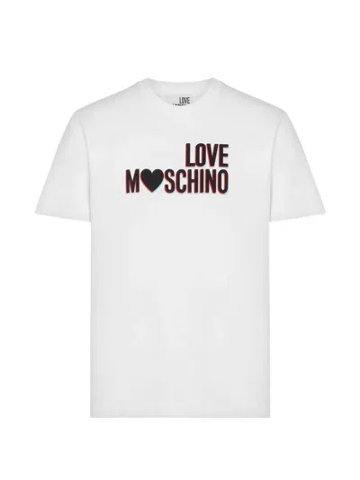 Love Moschino Logo-print Cotton T-shirt In White