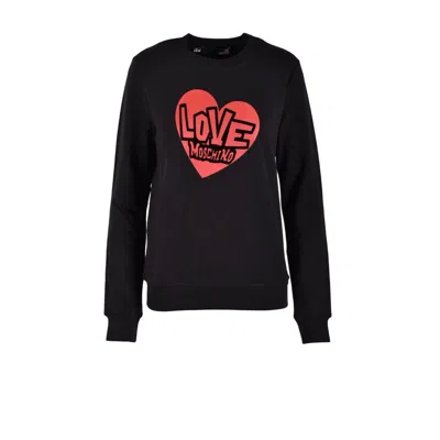Love Moschino Logo-print Cotton-modal Sweatshirt In Black