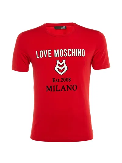 Pre-owned Love Moschino Logo-print Crew-neck T-shirt In Red