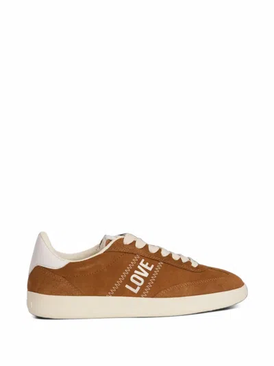 Love Moschino Logo-print Suede Sneakers In Multi