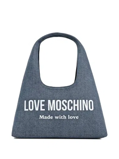 Love Moschino Logo-print Tote Bag In Gray