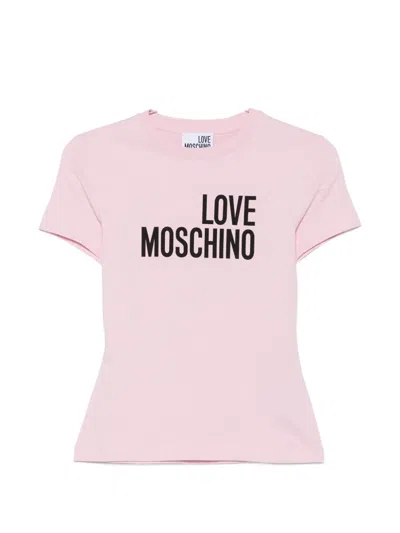 Love Moschino Logo-print T-shirt In Pink
