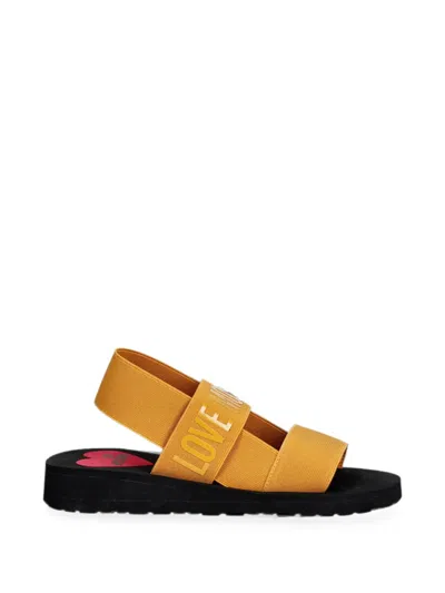 Love Moschino Logo-strap Slingback Sandals In Yellow