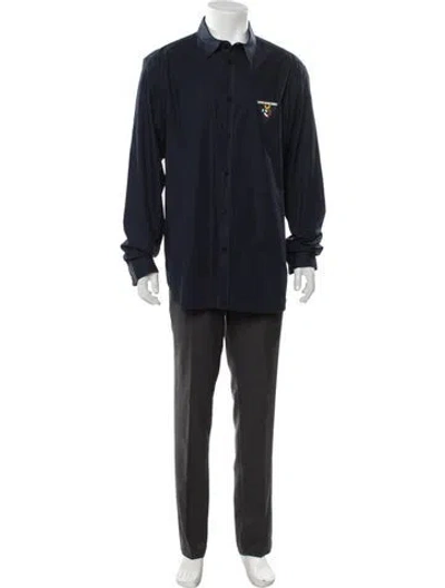 Pre-owned Love Moschino Long Sleeve Dress Shirt In Blue