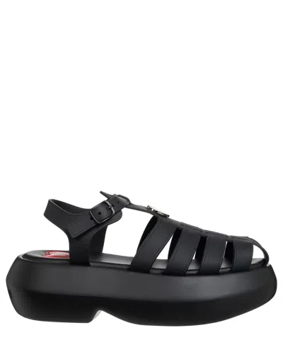 Love Moschino Love Chunky Floating Sandals In Black