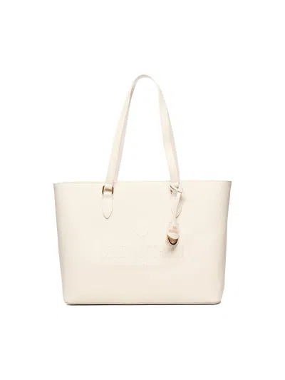 Love Moschino Love Embossed Tote Bag In White