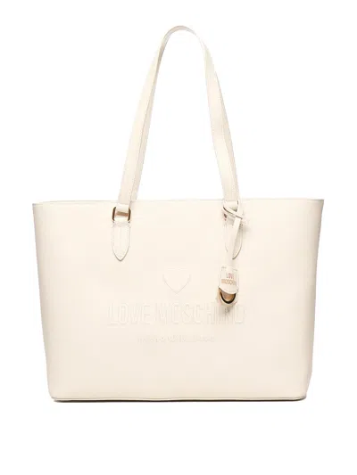 Love Moschino Love Embossed Tote Bag In White