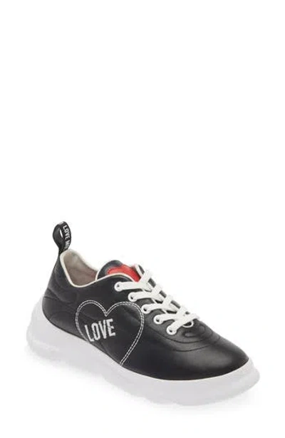 Love Moschino Low Top Sneaker In Black/white