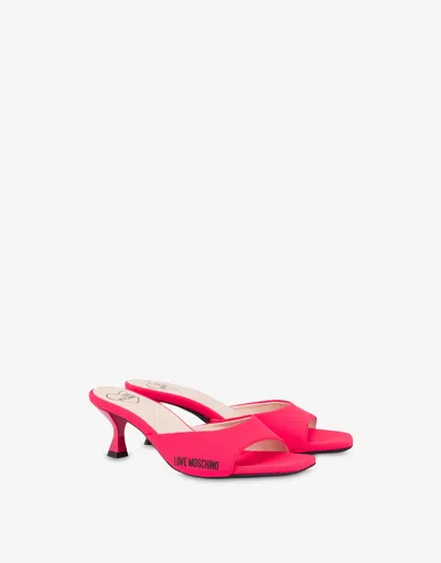 Love Moschino Lycra Mules Rubber Logo In Red