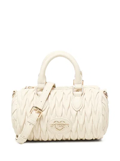 Love Moschino Matelassé-effect Tote Bag In Neutral