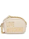 Love Moschino Maxi Lettering Cross Body Bag In Neutrals