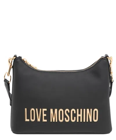 Love Moschino Maxi Lettering Hobo Bag In Black