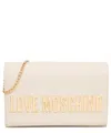 Love Moschino Maxi Lettering Shoulder Bag In Beige