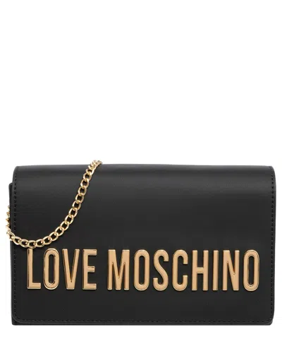 Love Moschino Maxi Lettering Shoulder Bag In Black