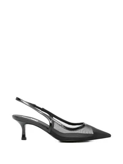 Love Moschino Mesh Point-toe Pumps In Black