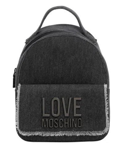 Love Moschino Metal Logo Backpack In Black