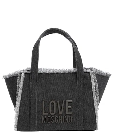 Love Moschino Metal Logo Handbag In Black