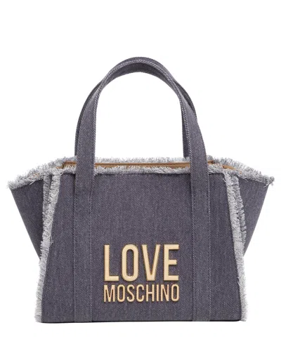 Love Moschino Metal Logo Handbag In Blue