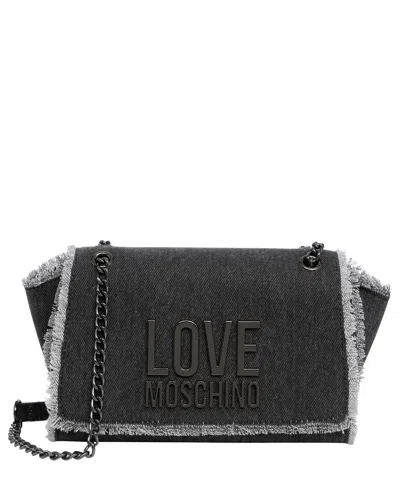 Love Moschino Metal Logo Shoulder Bag In Black