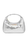 Love Moschino Metallic-effect Chain Shoulder Bag In Gray