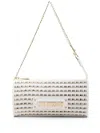 Love Moschino Metallic-thread Raffia Shoulder Bag In White