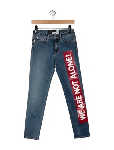 Pre-owned Love Moschino Mid-rise Straight Leg Jeans In Blue