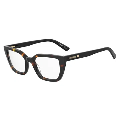 Love Moschino Mo-1065580 Tortoiseshell Acetate Eyeglasses In Brown