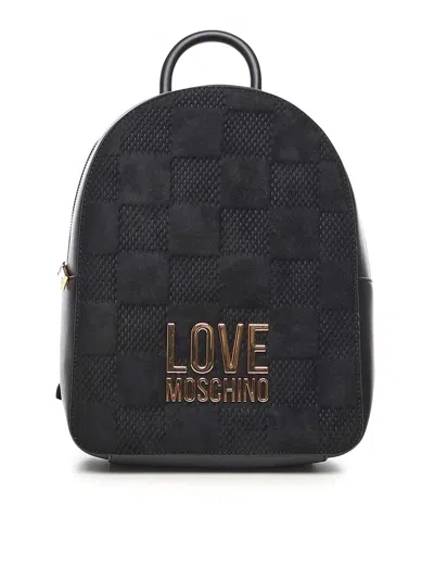 Love Moschino Lettering Logo Backpack In Black