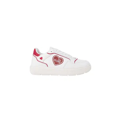 Love Moschino Logo-embroidered Heart Sneakers In White