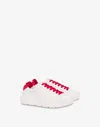 Love Moschino Nappa Leather And Lambskin Sneakers In Red