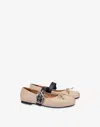 Love Moschino Nappa Leather Ballet Flats In Nude
