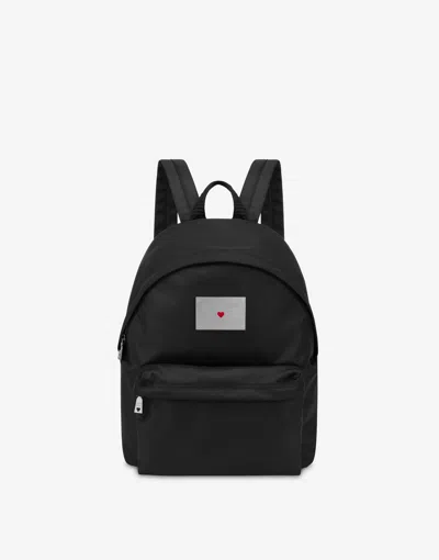 Love Moschino Nylon Backpack In Black
