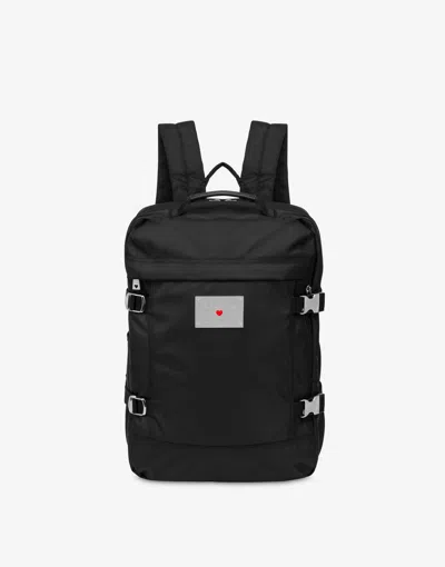 Love Moschino Nylon Travel Backpack In Black